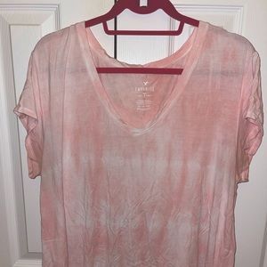 Pink & white American eagle tie dye shirt